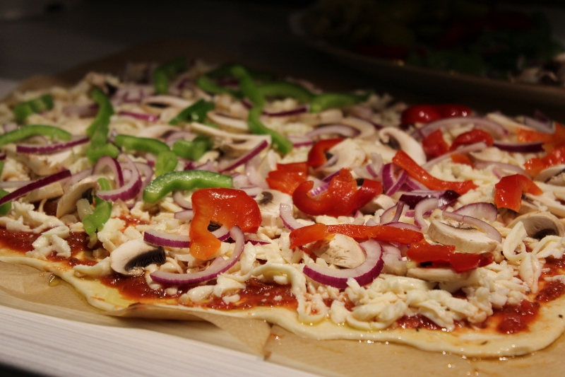 hemmagjord pizza fyllning